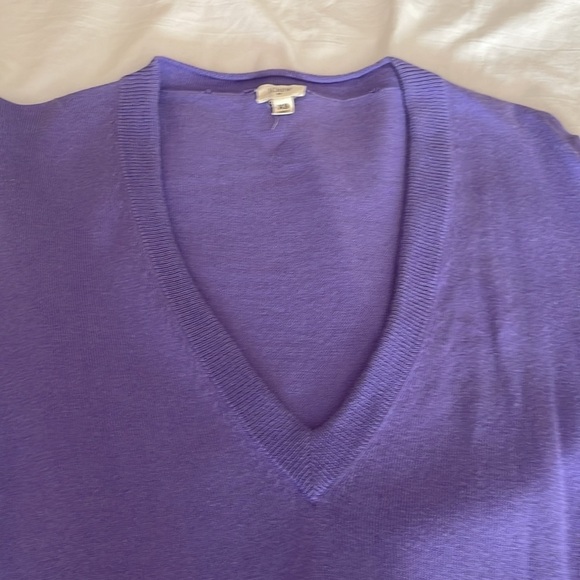 J. Crew Purple L/S V Neck Pullover - Picture 2 of 7